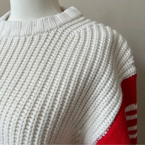 ❤️SOLD❤️ TORY BURCH SPORT MERINO WOOL APRES SKI SWEATER CROP CLASSIC OVERSIZED - Picture 6 of 12